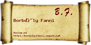 Borbély Fanni névjegykártya