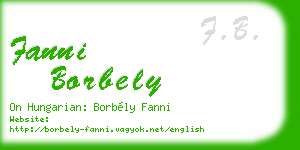 fanni borbely business card
