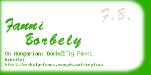 fanni borbely business card